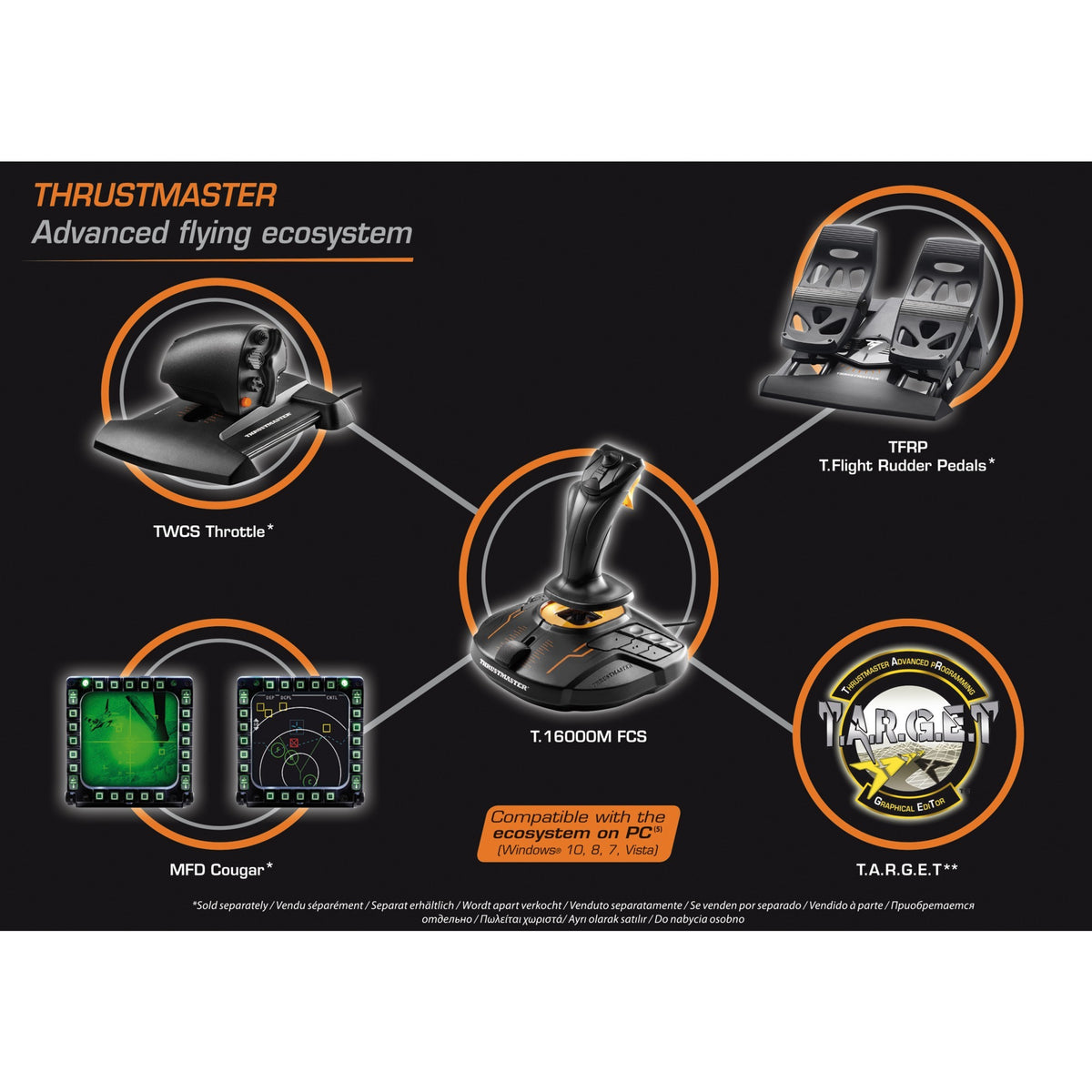 Joystick Thrustmaster t.16000m fcs (czarno-pomarańczowy, szt.)