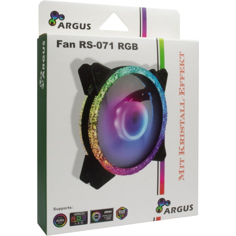 Wentylator obudowy Inter-tech argus rs-071 rgb 120x120x25 (czarny, 120 x 120 x 25 mm, pwm)