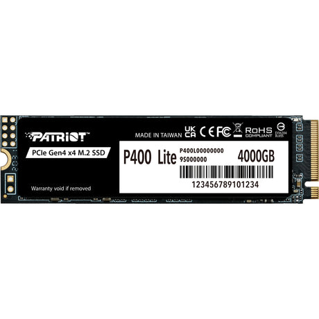 Patriot p400 lite 4 tb ssd (czarno-biały, p400lp4kgm28h, pcie 4.0 x4, nvme 1.4, m.2 2280)