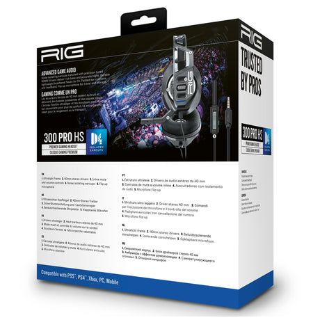 Nauszny zestaw słuchawkowy do gier Nacon rig 300 pro hs (czarny, playstation 4, playstation 5, xbox, nintendo switch, pc)