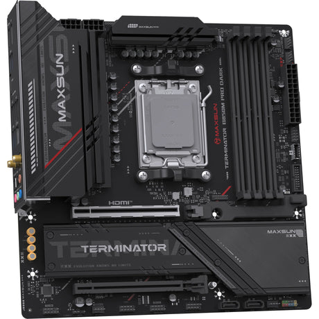 Płyta główna Maxsun MS-Terminator B850M Pro Dark WiFi Socket AM5 (czarna, RAID, 2,5 GB-LAN, WLAN, BT, dźwięk, µATX)