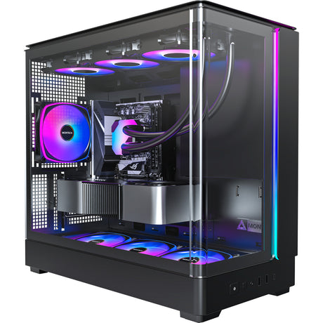 Obudowa midi tower Montech king 15 pro (czarna | 2x USB-A | 1x USB-C | RGB | okienko)