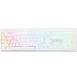 Ducky zero 6108 czysta biała mechaniczna klawiatura do gier rgb (biała, układ amerykański (qwerty), wiśnia mx2a czerwona, 100%, diody rgb, double-shot pbt, hot swap, 2,4 ghz | bluetooth | usb-c)