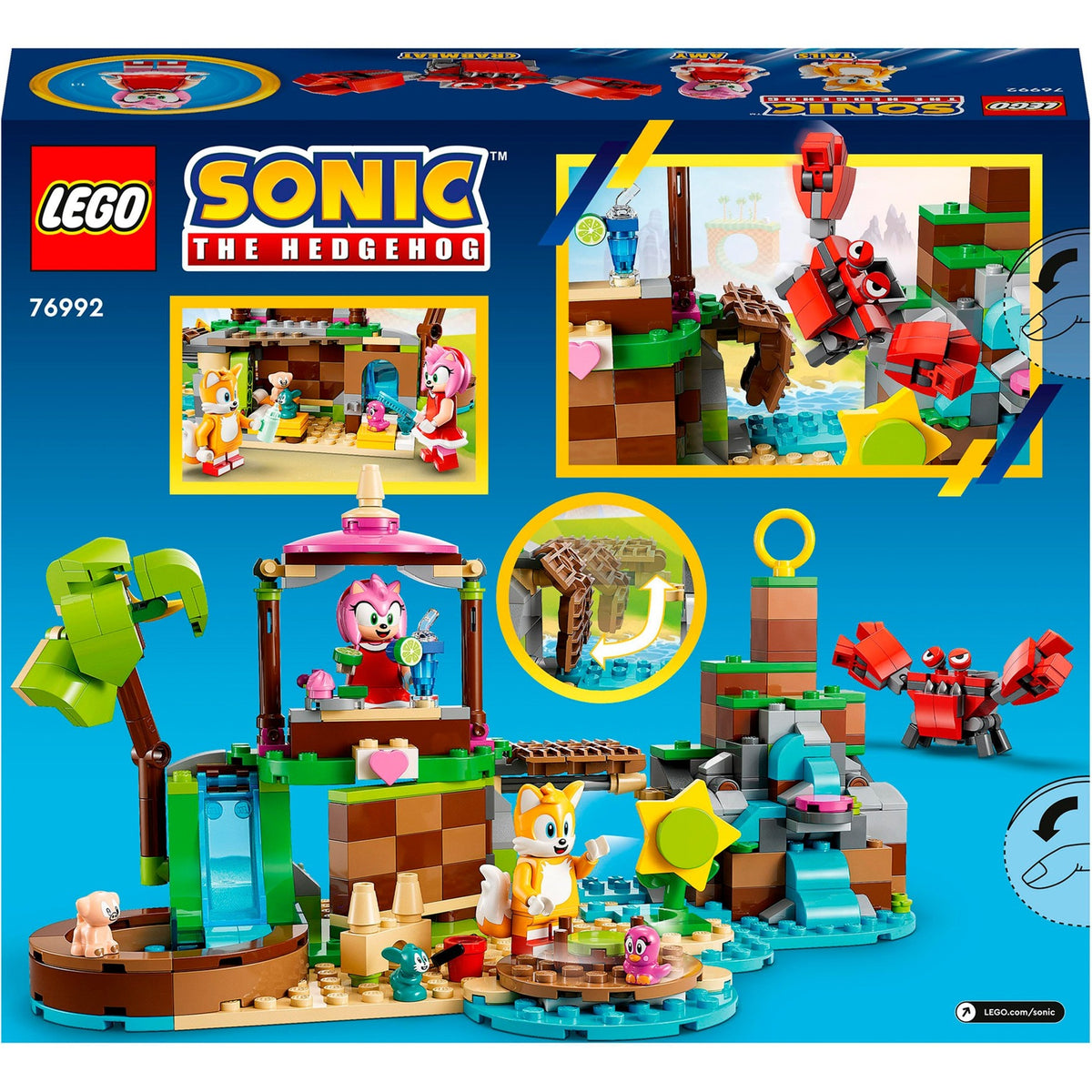 Lego Sonic the Hedgehog - zabawka konstrukcyjna na wyspie schroniska dla zwierząt Amy (76992)