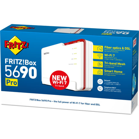 Fritz! router międzynarodowy box 5690 pro edycja (biało-czerwony, mesh wi-fi)