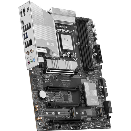 Płyta główna MSI Pro B860-P WiFi Socket 1851 (srebrna, RAID, 5 GB-LAN, WiFi 7, BT, dźwięk, ATX)