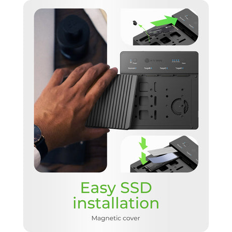 Icy box ib-4013mcl-c4 4-zatokowy powielacz USB4® (klony 1:3) stacja dokująca (czarna)