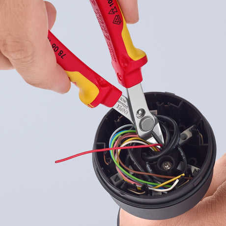 Szczypce dla elektroników Knipex Electronic Super Knips® VDE 78 06 125 (czerwony żółty)