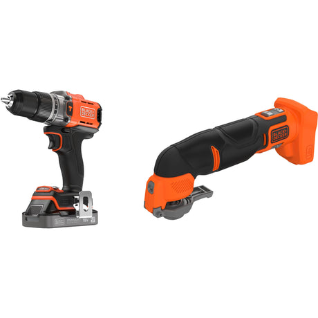 Wkrętak Black+decker 18 V + zestaw narzędzi oscylacyjnych 18 V (czarno-pomarańczowy)