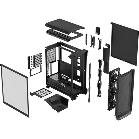 Konstrukcja fractal meshify 3 obudowa midi tower rgb (czarna | 2x usb-a | 1x usb-c | rgb | szkło hartowane)