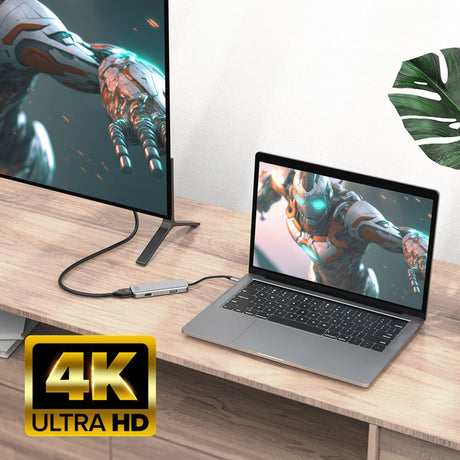 Łączność Act Wieloportowy adapter USB-C 4K do 2 ekranów HDMI, port danych USB-A (aluminium)