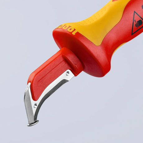 Nóż do demontażu Knipex 9855sb (czerwony żółty, 180 mm)