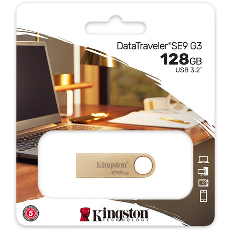 Pendrive Kingston Data Traveler SE9 G3 128 GB (złoty, dtse9g3 128 GB, USB-A 3.2 (5 GBit s))