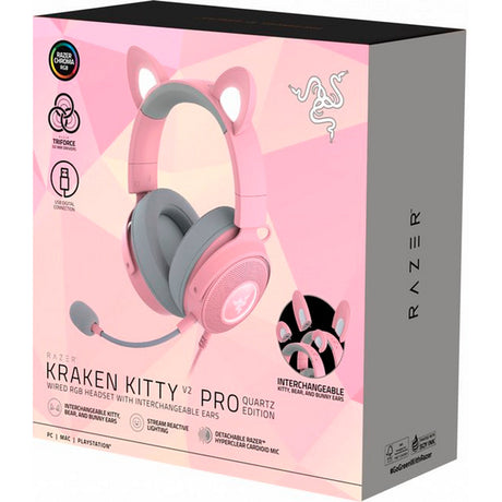 Nauszny zestaw słuchawkowy do gier Razer Kraken Kitty V2 Pro RGB (różowy)