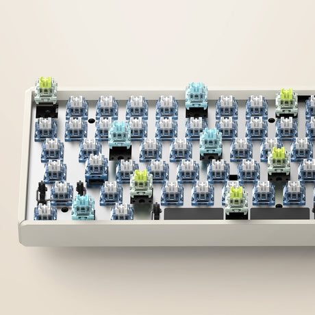 Bezprzewodowa klawiatura mechaniczna Iqunix F97 hitchhiker (szara, układ amerykański (qwerty), wiśniowy mx brązowy, 96%, diody rgb, hot-swap, pbt, 2,4 ghz | bluetooth 5.1 | usb-c)