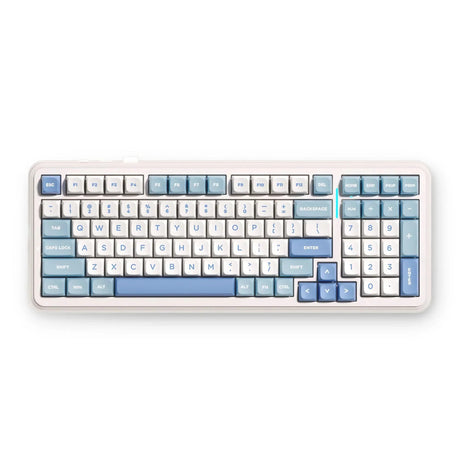 Bezprzewodowa klawiatura mechaniczna Mchose K99 v2 z mocowaniem na uszczelkę (biała, układ amerykański (qwerty), kailh box icy creamsicle, 99%, rgb, nasadki klawiszy pbt, hot-swap, 2,4 GHz | bluetooth | usb-c)