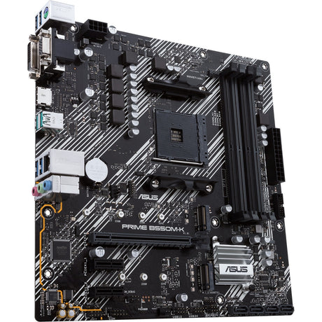 Płyta główna Asus Prime B550M-K z gniazdem AM4 (czarno-biała, RAID, GB-LAN, dźwięk, µATX)