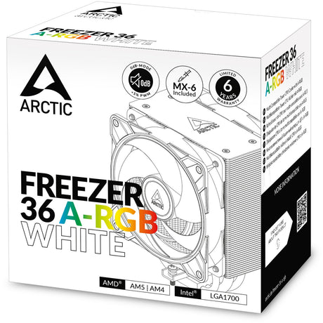Chłodnica procesora Arctic Free 36 a-rgb (biała, 4-pin pwm)
