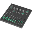 Wkładka piankowa Wera 9712 z zestawem wkrętaków Torx HF 1, 14 sztuk (czarno-szara, we wkładce piankowej do wózka warsztatowego)