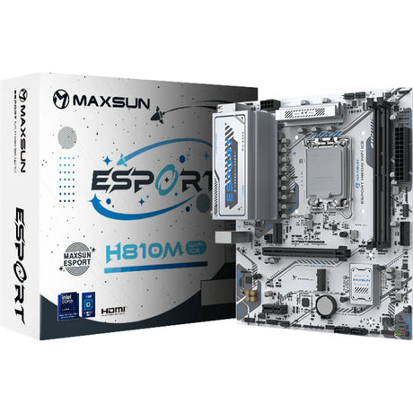 Płyta główna Maxsun MS-Esport H810M WiFi Ice Socket 1851 (biała, 2,5 GB-LAN, WLAN, BT, dźwięk, µATX)