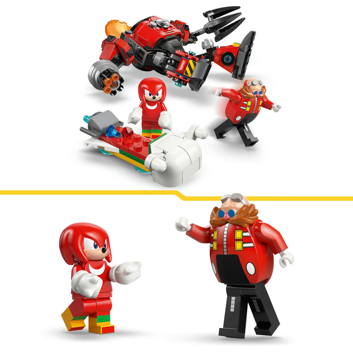 Lego® Sonic the Hedgehog™ Knuckles kontra Doktor Eggman Mech kruszący jajka — 77005