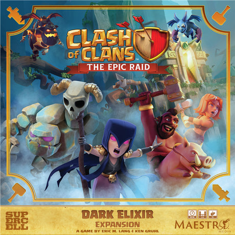 Asmodee starcie klanów: epicki najazd - gra planszowa z rozszerzeniem Dark Elixir (angielski, 2–4 graczy, 45–90 minut, od 12 lat, rozszerzenie)