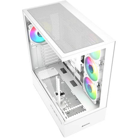 Obudowa midi tower Sharkoon ak6 rgb (biała | 2x usb-a | 1x usb-c | rgb | szkło hartowane)