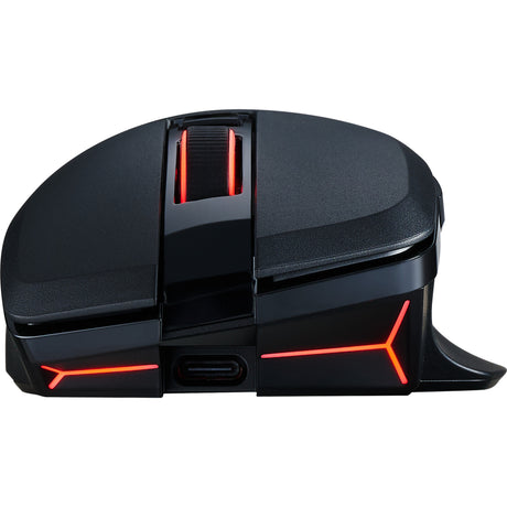 Bezprzewodowa mysz do gier Powercolor Alphyn Am10 (czarny czerwony, 100 - 26000 dpi, 8k, rgb, USB 2.4g Bluetooth 5.2)
