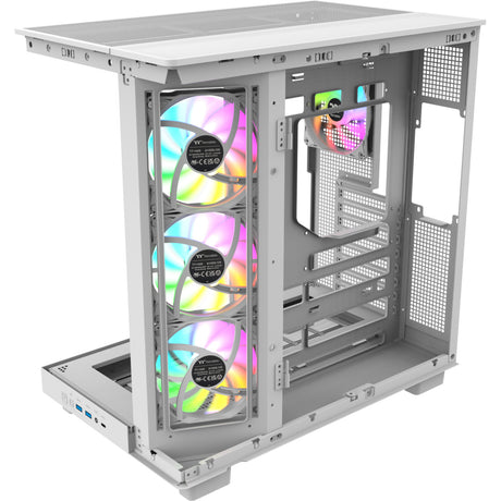 Obudowa Thermaltake View 380 XL WS ARGB MIDI Tower (biały kolor drewna | 2x USB-A | 1x USB-C | RGB | szkło hartowane)