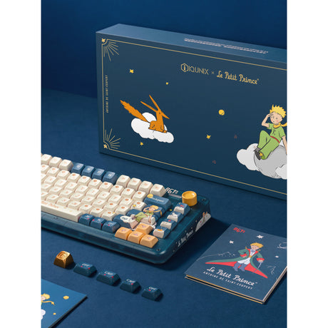 Iqunix Zx75 Sky Meet bezprzewodowa klawiatura mechaniczna (niebieska, układ amerykański (qwerty), gateron czerwony, 75%, diody rgb, możliwość wymiany podczas pracy, podwójny strzał pbt, 2,4 GHz | bluetooth 5.1 | usb-c)