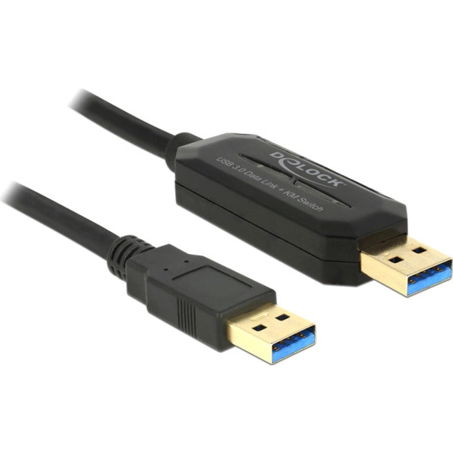 Delock kabel danych + przełącznik km USB 3.0 > USB 3.0 (czarny, 1,5 m)