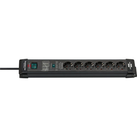 Ochrona przeciwprzepięciowa Brennerstuhl premium-line 26000a 6-kierunkowa czarna 1,8 m h05vv-f 3g1,5