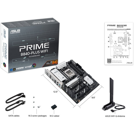 Płyta główna Asus Prime B840-Plus Wi-Fi Socket AM5 (RAID, 2,5 GB-LAN, Wi-Fi 6e, BT, dźwięk, ATX)