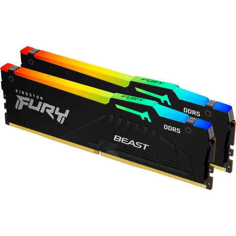 Kingston Fury Beast RGB 16 GB DDR5-5600 (2x 8 GB) RAM (czarny, KF556C40Bbak2-16, XMP 3.0)