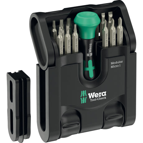 Wera Tool-check modułowy mikro 1, 21-częściowy zestaw bitów (czarno-zielony)