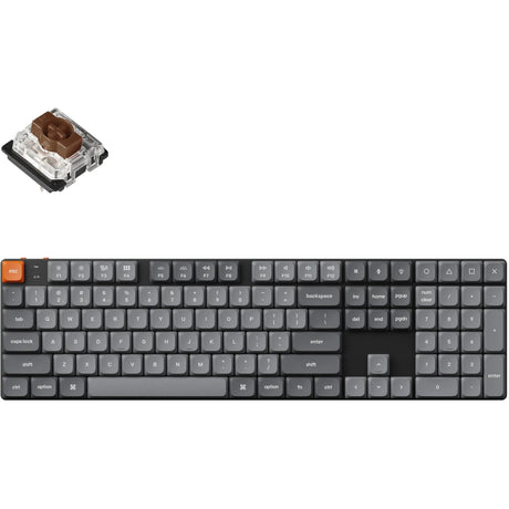 Klawiatura mechaniczna Keychron k5 max-b3 rgb (czarna, układ us (qwerty), gateron low profile 2.0 mechaniczna brązowa, 100%, diody rgb, double-shot pbt, 2.4ghz | bluetooth 5.1 | usb-c)