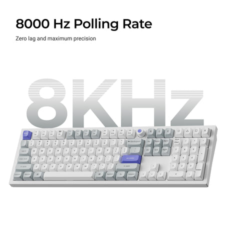 Keychron q6 he 8k klawiatura z przełącznikiem magnetycznym (biała, układ amerykański (qwerty), ultraszybka limonka, 100%, rgb, hot swap, 8k)