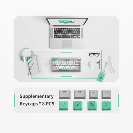 Bezprzewodowa klawiatura mechaniczna z tunelem czasoprzestrzennym Iqunix OG80 (szara, układ US (QWERTY), Cherry MX Red, 80% (TKL), diody LED RGB, możliwość wymiany podczas pracy, PBT, 2,4 GHz | Bluetooth 5.1 | USB-C)