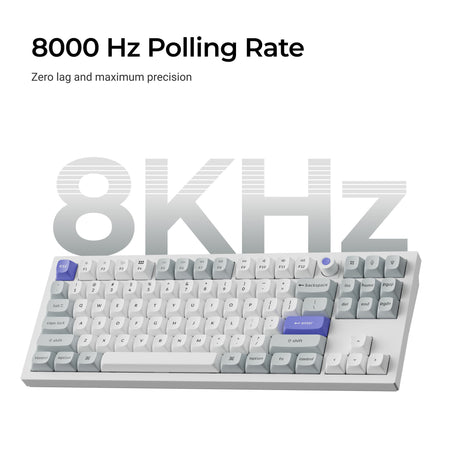 Keychron q3 he 8k klawiatura z przełącznikiem magnetycznym (czarna, układ amerykański (qwerty), ultraszybka limetka, 80% (tkl), rgb, hot swap, 8k)