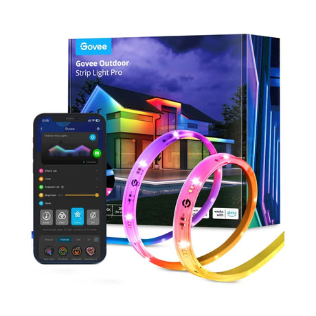 Inteligentna zewnętrzna taśma LED Govee - 10 metrów ip65 - rgbicww - kontrola aplikacji - alexa google