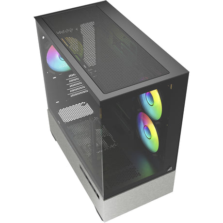 Obudowa mini tower Sharkoon mk7 argb (czarna | 2x USB-A | 1x USB-C | RGB | szkło hartowane)