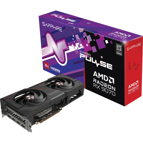 Karta graficzna Sapphire Radeon RX 9070 Pulse (czarna, 2x Display Port, 2x HDMI, RDNA4)