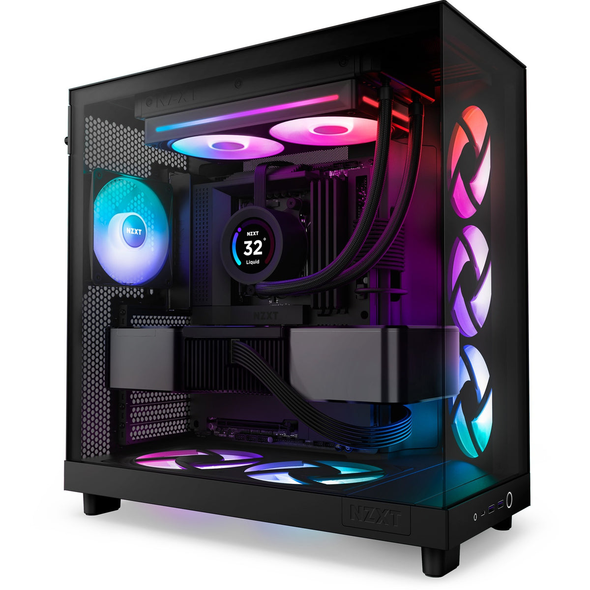 Wentylatory rdzeniowe Nzxt f240 rgb (czarne, 2 sztuki, 240 x 120 x 26 mm)