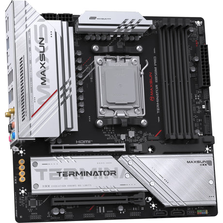 Płyta główna Maxsun MS-Terminator B850M Pro WiFi Socket AM5 (czarna, RAID, 2,5 GB-LAN, WLAN, BT, dźwięk, µATX)