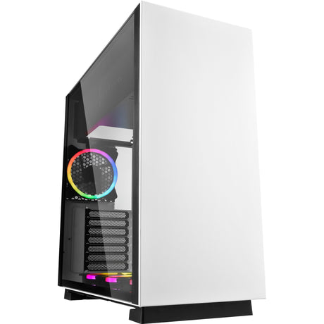 Obudowa midi tower Sharkoon z czystej stali rgb (biała | 2x usb-a | rgb | szkło hartowane)
