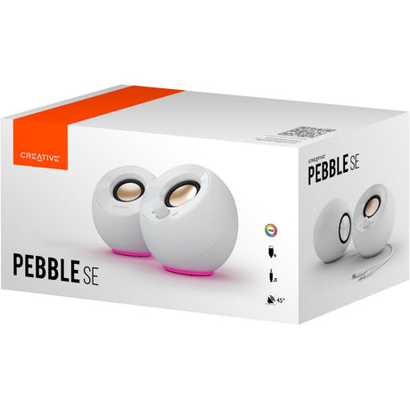 Głośnik do komputera Creative Pebble SE (biały, Bluetooth, USB-C, AUX, RGB)