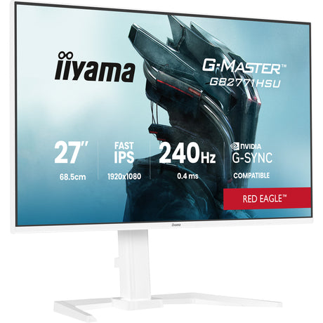 Monitor do gier Iiyama G-Master Red Eagle GB2771HSU-W1 27 (biały (matowy), 2x HDMI, Display Port, USB-A, USB-C, 240 Hz)