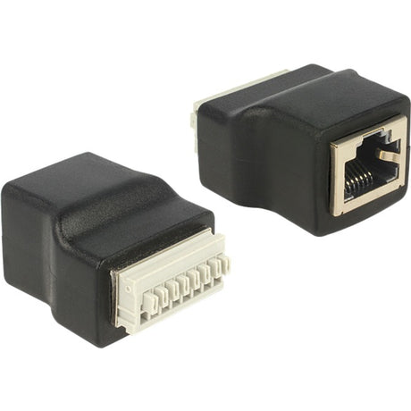 Delock adapter rj45 żeński > kostka zaciskowa z przyciskiem 8-pinowym (czarny)