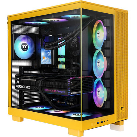 Obudowa Thermaltake View 380 XL TG ARGB Bumblebee Midi Tower (ciemnożółty | 2x USB-A | 1x USB-C | RGB | okienko)