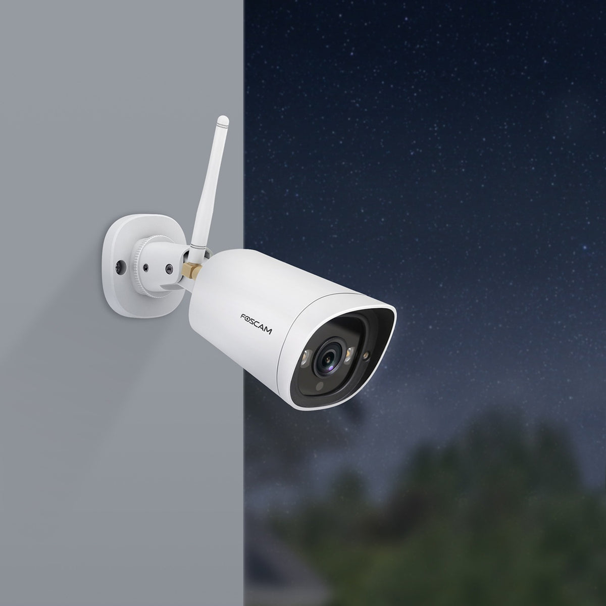 Foscam G4C, zewnętrzna kamera bezpieczeństwa 2K Starlight WiFi (biała)